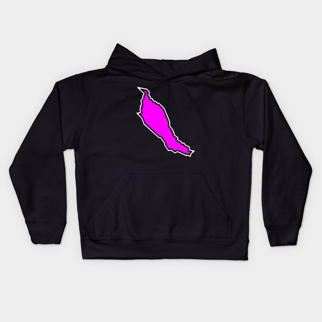 Denman Island BC - Pink Magenta Silhouette - Simple and Bright - Denman Island Kids Hoodie by City of Islands